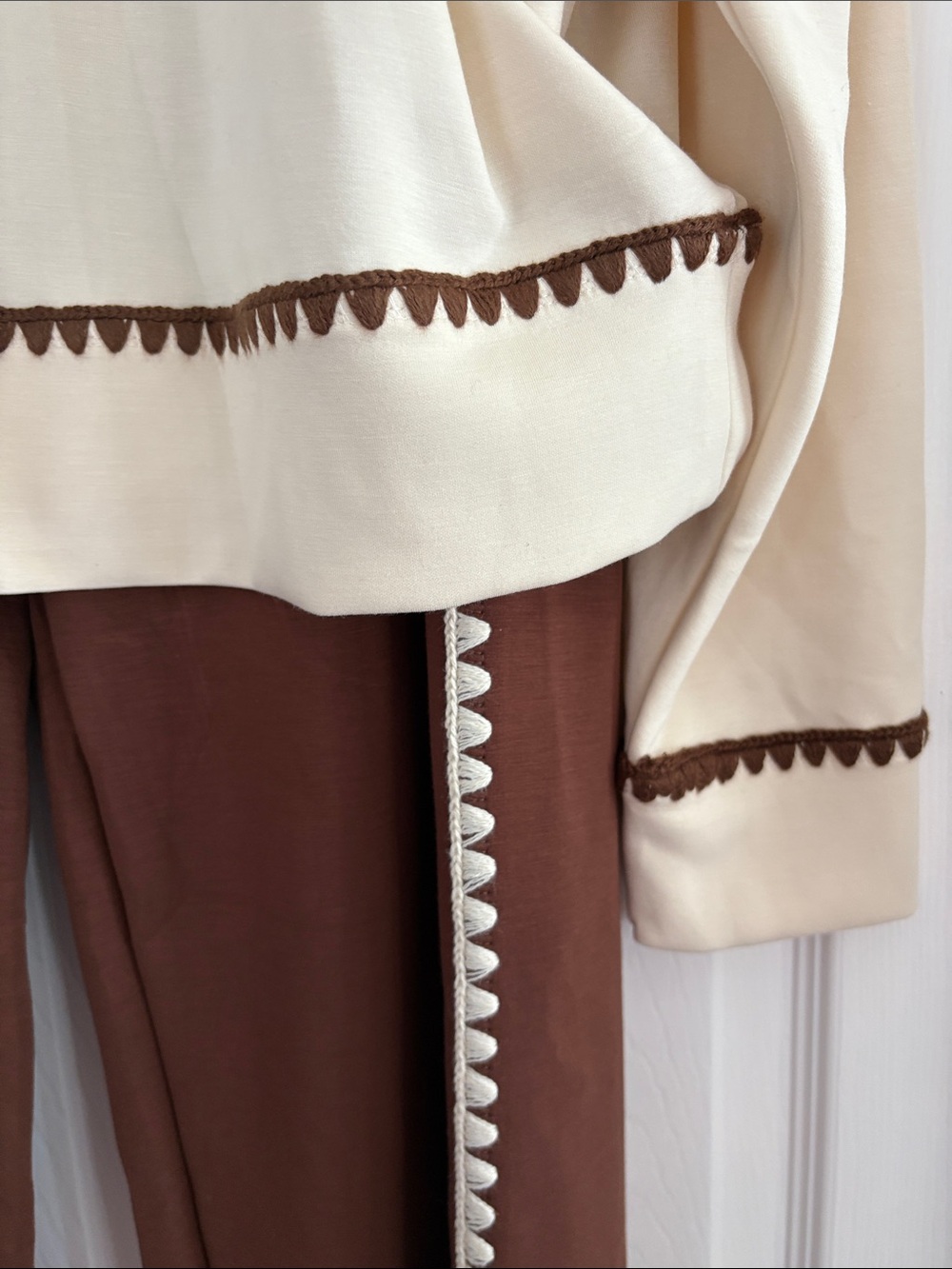 And Now This blanket stitch soft touch Western Athleisure Sweatshirt Set XL NWT - Picture 7 of 10